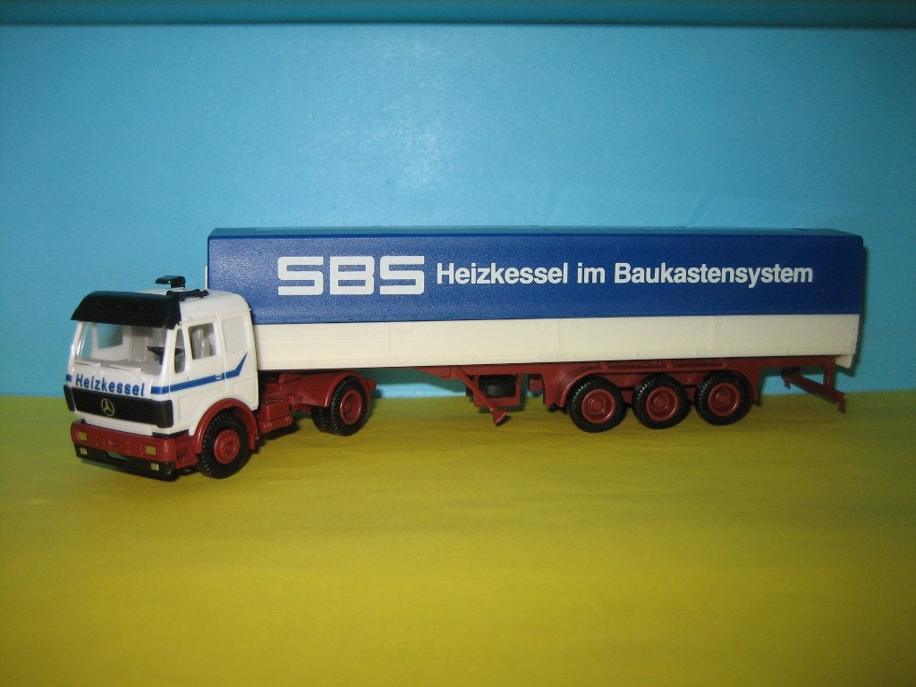 SBS  Heiszkessel  MERCEDES met oplegger  Herpa, Ophalen of Verzenden, Zo goed als nieuw, Bus of Vrachtwagen, Herpa