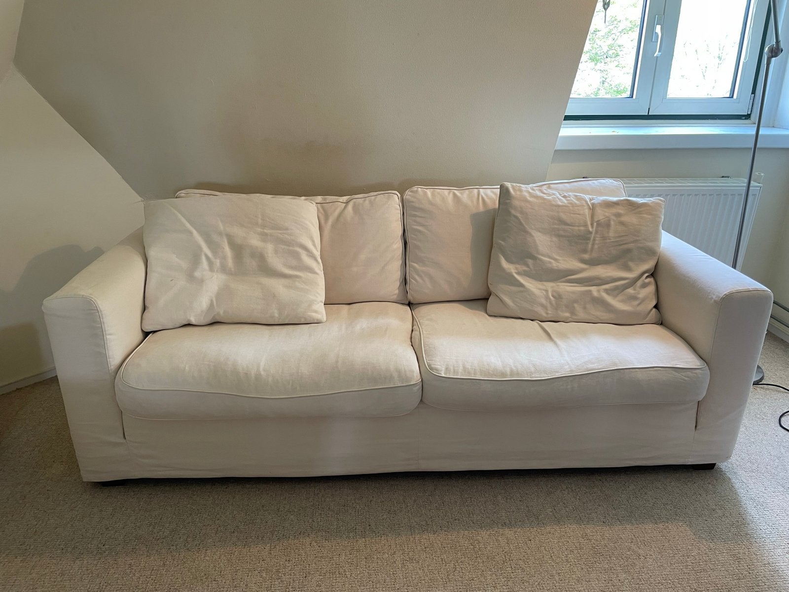 LINTELOO bank, 2-zits, crème, Ophalen, Gebruikt, Tweepersoons, 75 tot 100 cm