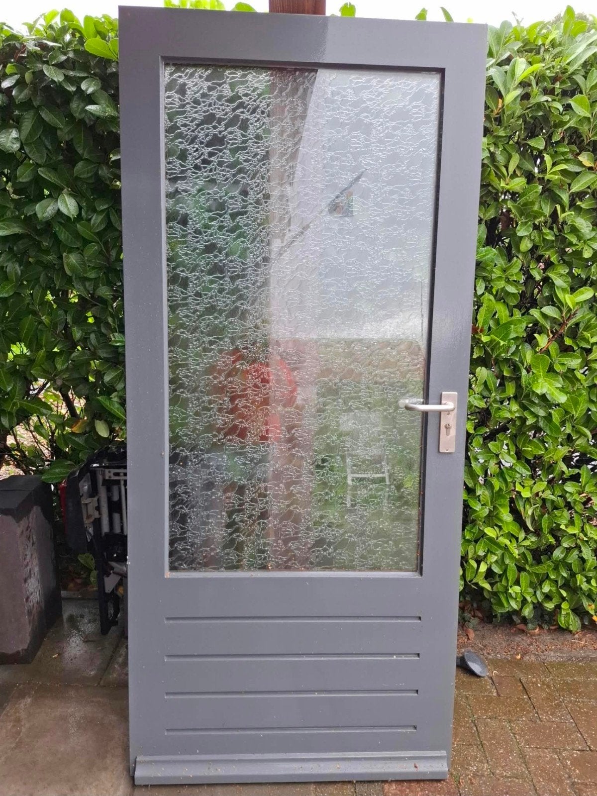 Hardhouten Buitendeur met Glas - 201.5x91x4 cm, Ophalen