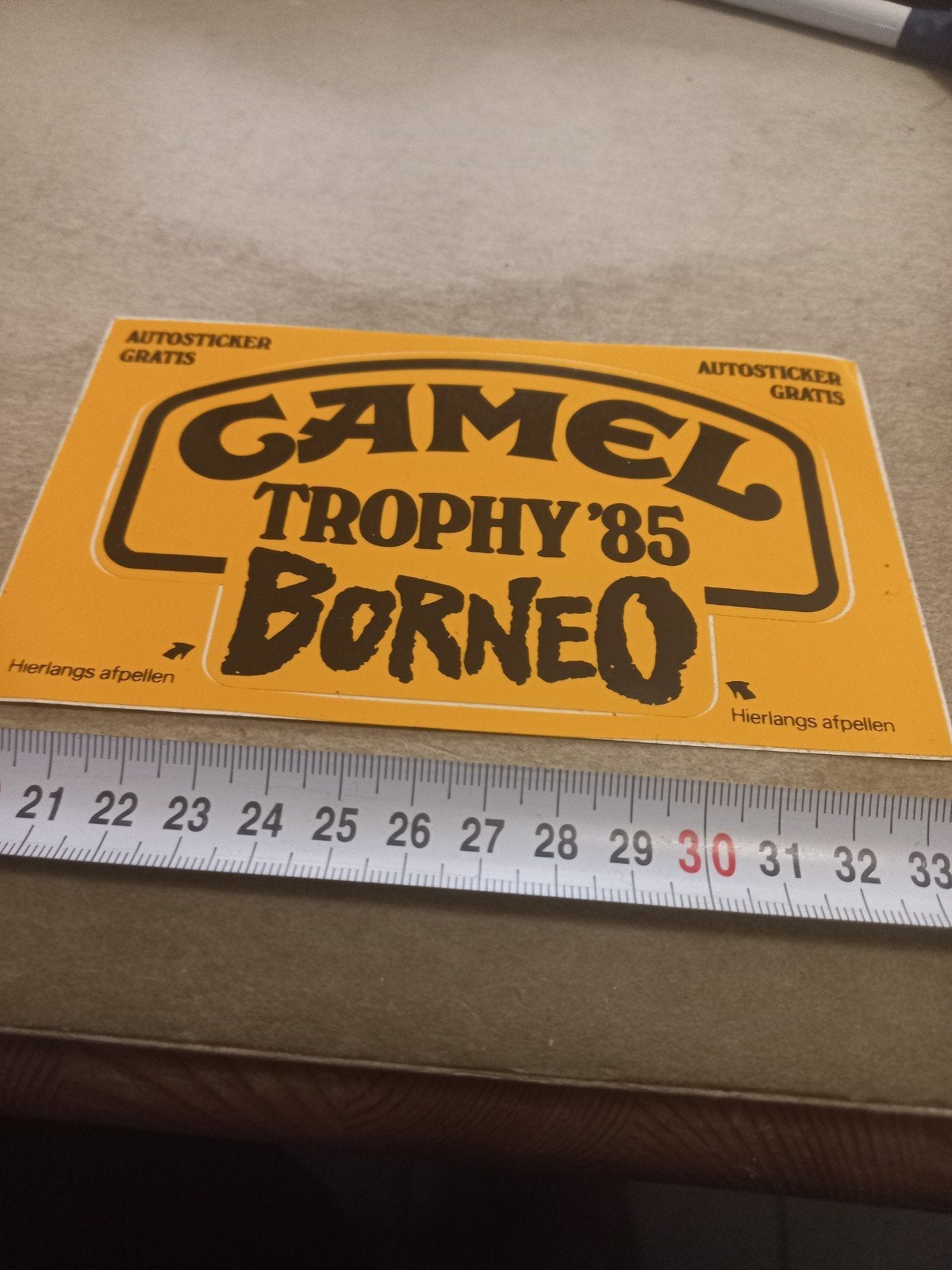 Vintage Camel Trophy '85 Borneo Autosticker, Verzamelen, Ophalen of Verzenden