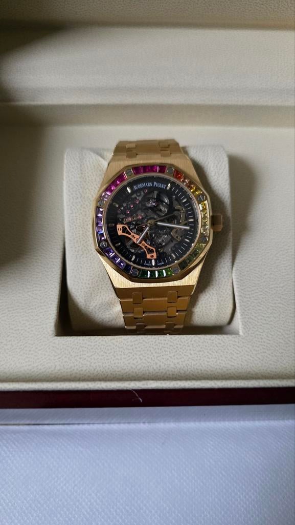 Audemars Piguet Skeleton Rainbow Crystals, Overige merken, Polshorloge, Ophalen of Verzenden, Zo goed als nieuw