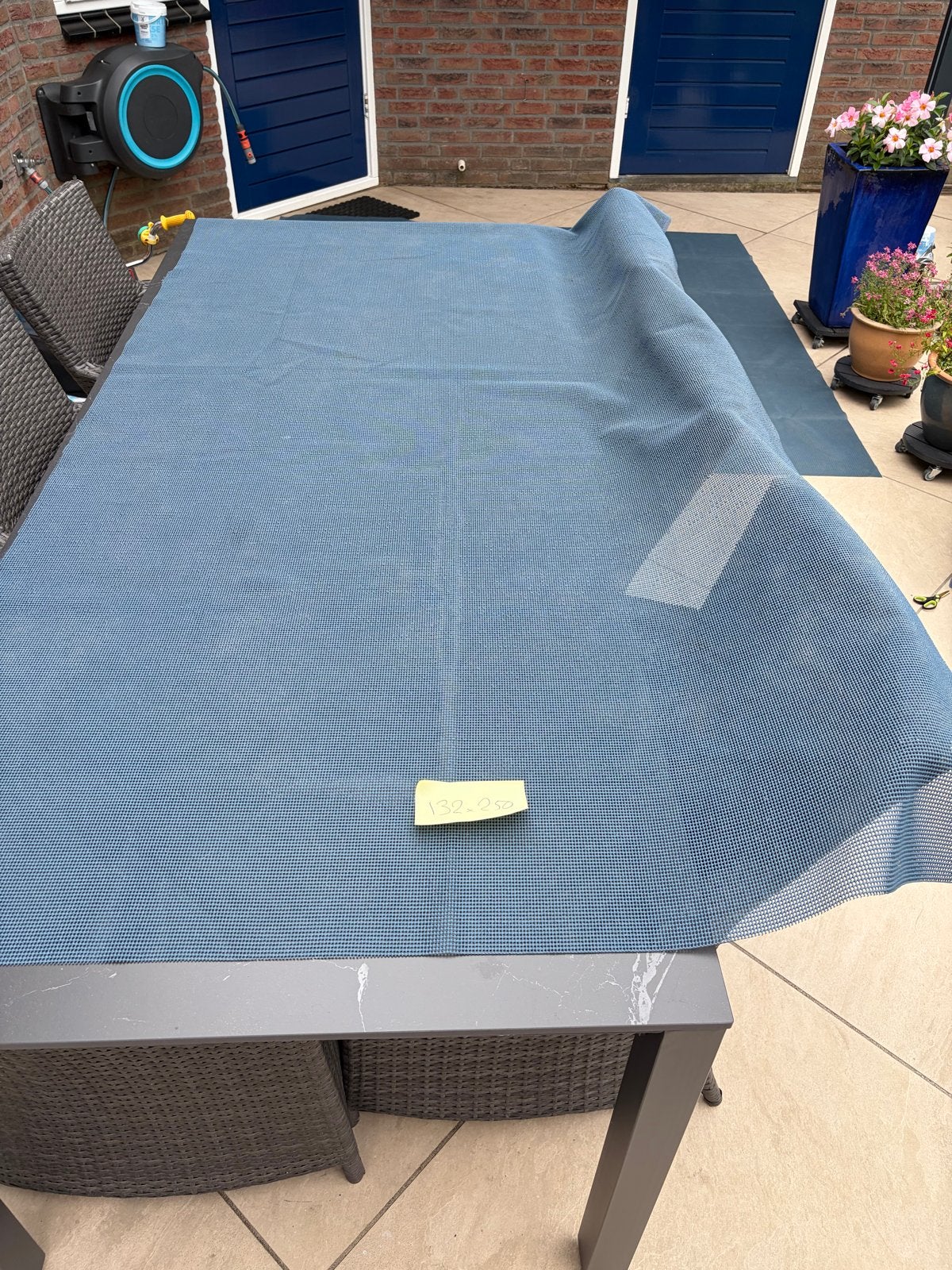 Rubberen tentmat blauw 250x130 cm, Ophalen of Verzenden, Gebruikt