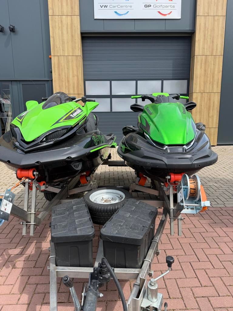 Kawasaki JetSki Ultra 310R & STX 160LX op trailer, Watersport en Boten, Ophalen, Zo goed als nieuw, Benzine, 200 pk of meer
