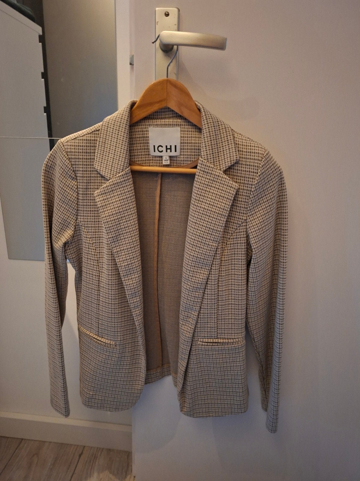 Ichi pak: blazer en pantalon - Pied-de-poule, Kostuum of Pak, Bruin, Ophalen of Verzenden, Zo goed als nieuw