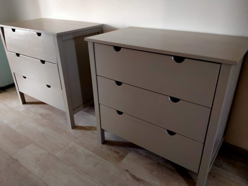 2x Ikea Bialitt grenen 3-ladenkast, Huis en Inrichting, Kasten | Ladekasten, Ophalen, Gebruikt, 50 tot 100 cm, 3 of 4 laden
