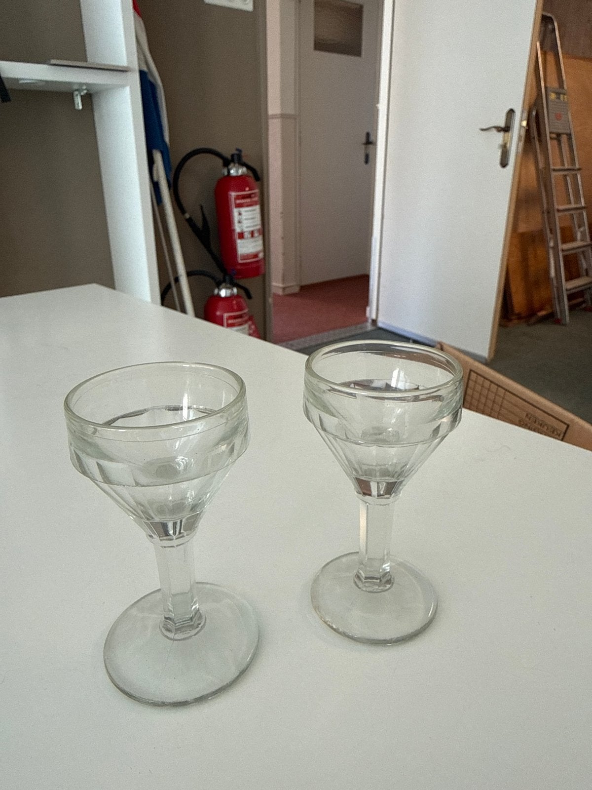 Set van 2 vintage glazen likeurglazen, Ophalen of Verzenden