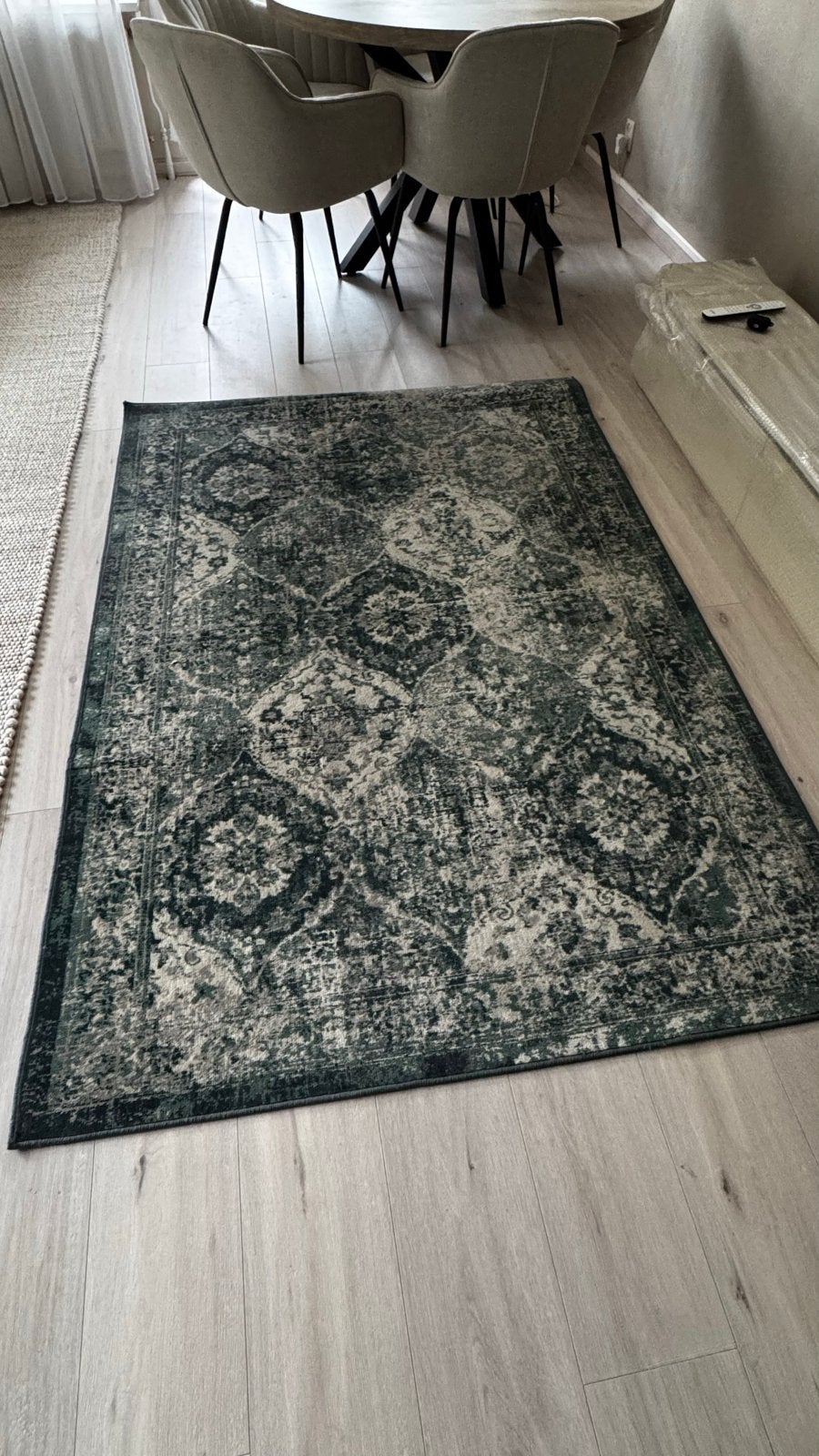 Vintage Look Vloerkleed Groen/Beige 195x132cm, Huis en Inrichting, Stoffering | Tapijten en Kleden, Gebruikt, 100 tot 150 cm, Ophalen of Verzenden
