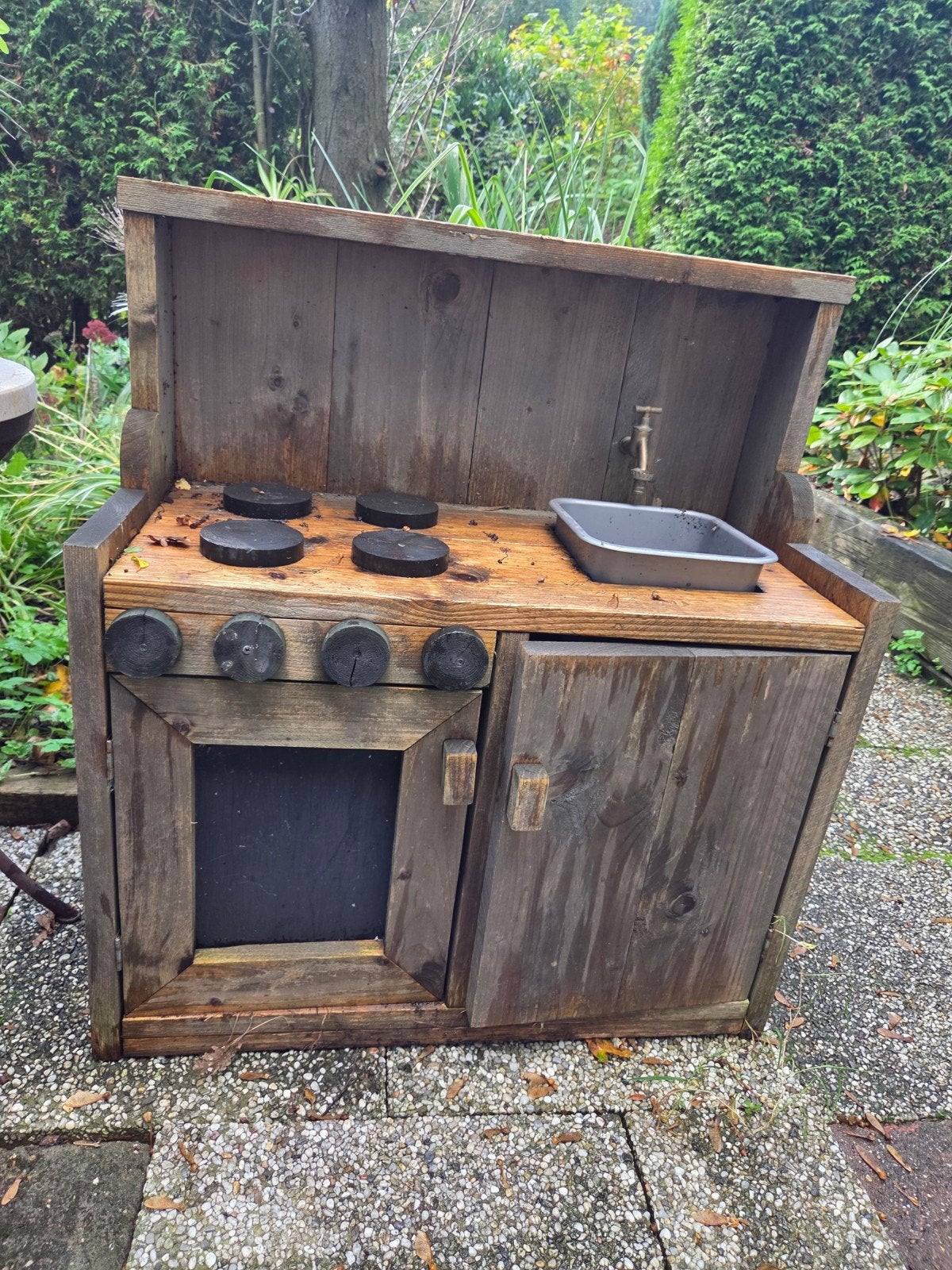 Houten buitenkeuken voor kinderen, Kinderen en Baby's, Ophalen, Gebruikt, Hout