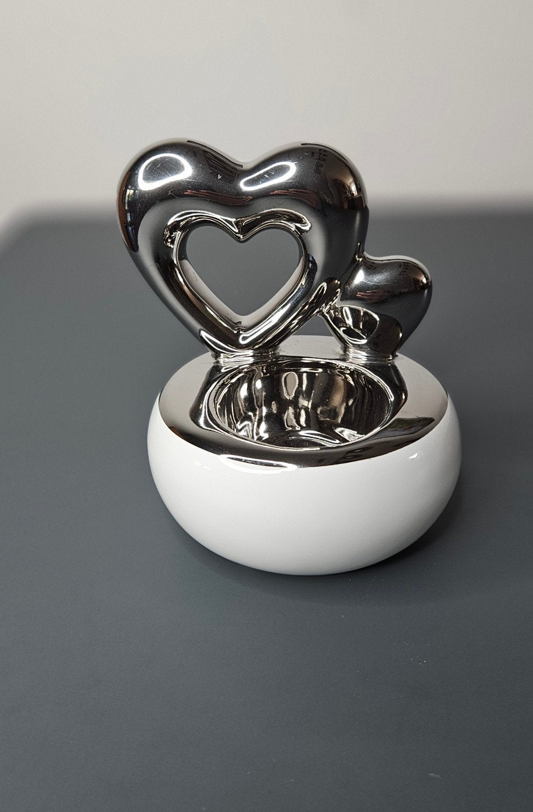 Theelichthouder "love"  H.12.cm.  2stuks.