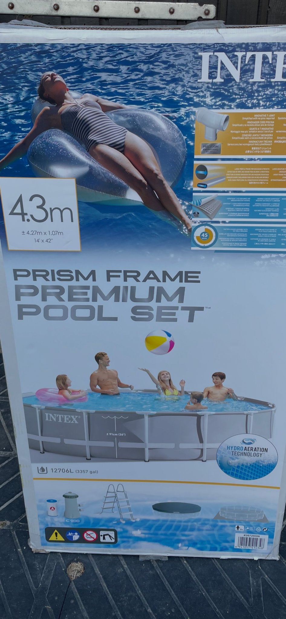 Intex Prism Frame Premium Pool Set 4.27m x 1.07m, Tuin en Terras, Ophalen, 80 tot 120 cm, Rond, 300 cm of meer