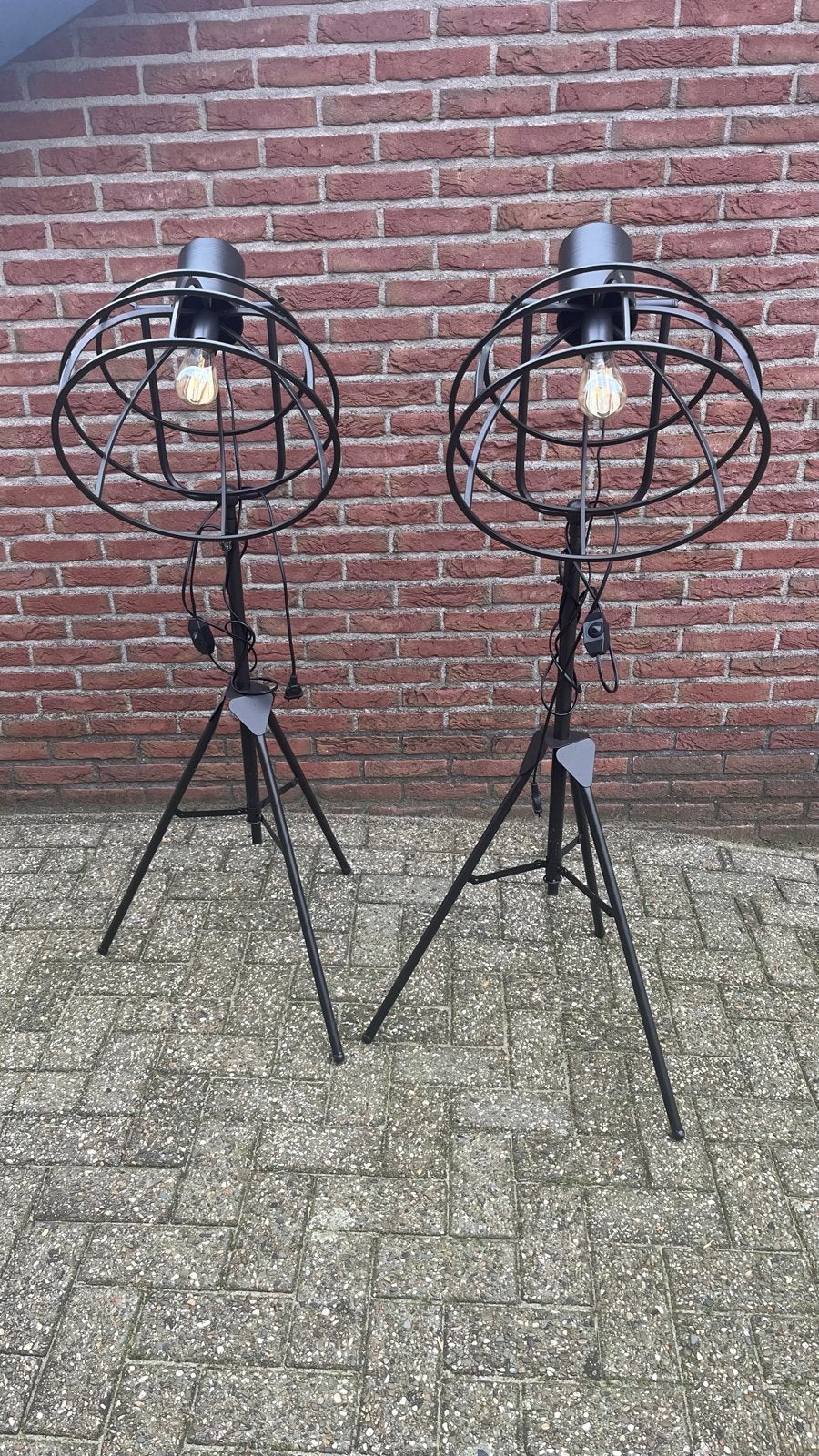 Industriële staande lampen, Huis en Inrichting, Lampen | Vloerlampen, Ophalen, 100 tot 150 cm, E27 (groot), Zo goed als nieuw