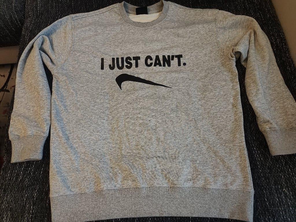 I JUST CAN'T sweater grijs, Ophalen of Verzenden, Zo goed als nieuw, Maat 52/54 (L), Grijs