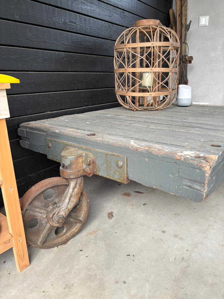 Zware antieke roltafel 120x85, Ophalen of Verzenden