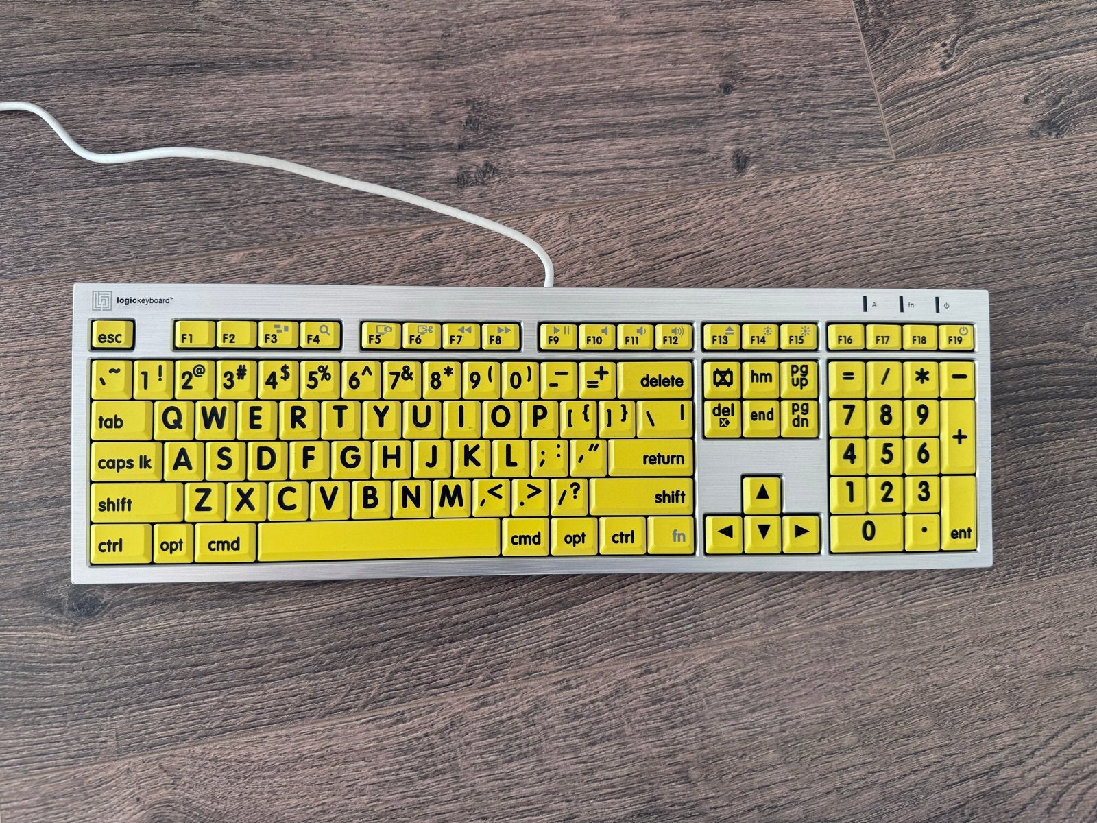 LogicKeyboard Toetsenbord - Geel/Zwart QWERTY, Gebruikt, Ophalen of Verzenden, Qwerty, Numeriek gedeelte