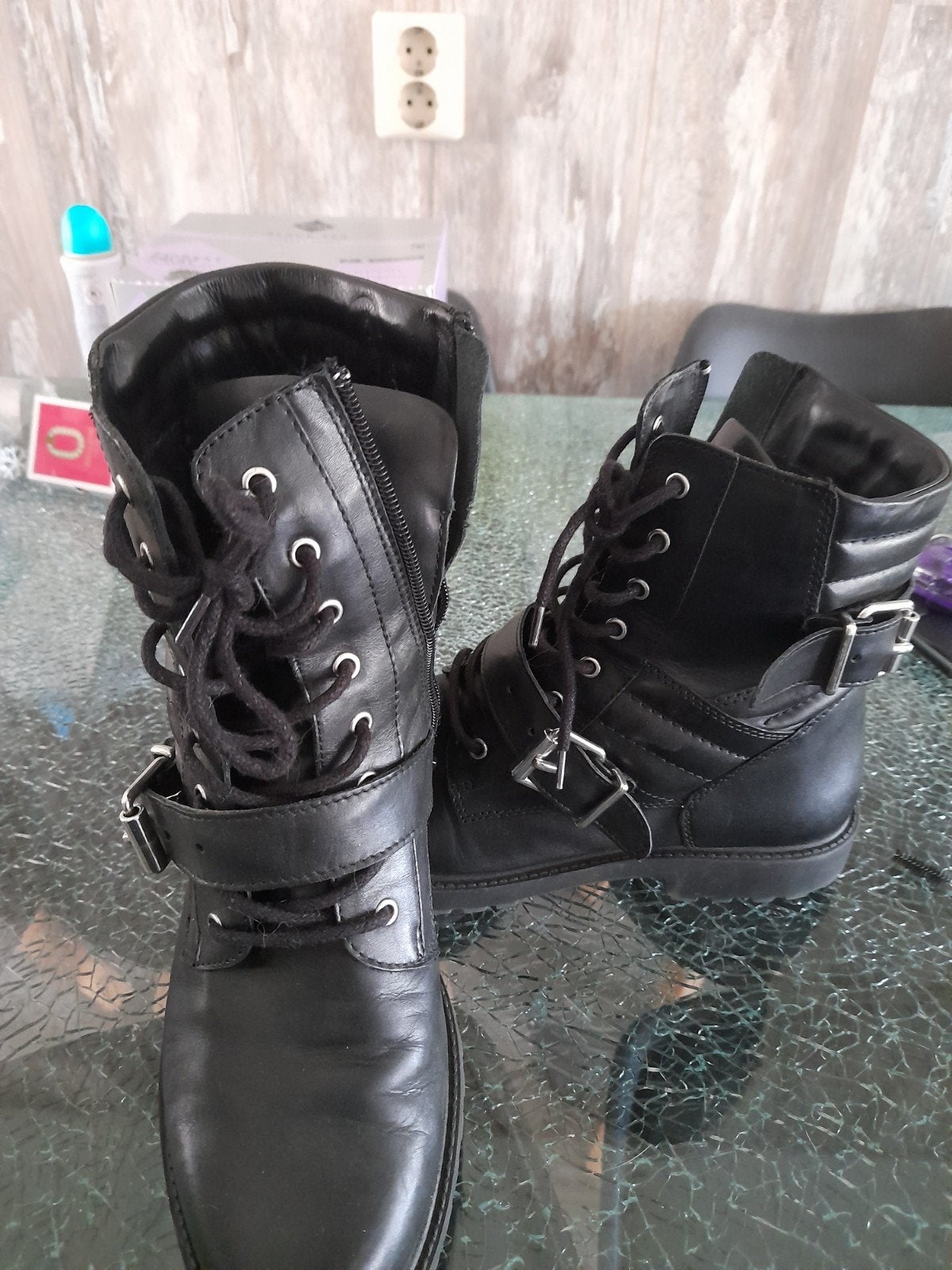 biker boots maat 42 enkellaars, Kleding | Dames, Schoenen, Zwart, Lage of Enkellaarzen, Ophalen of Verzenden, Zo goed als nieuw