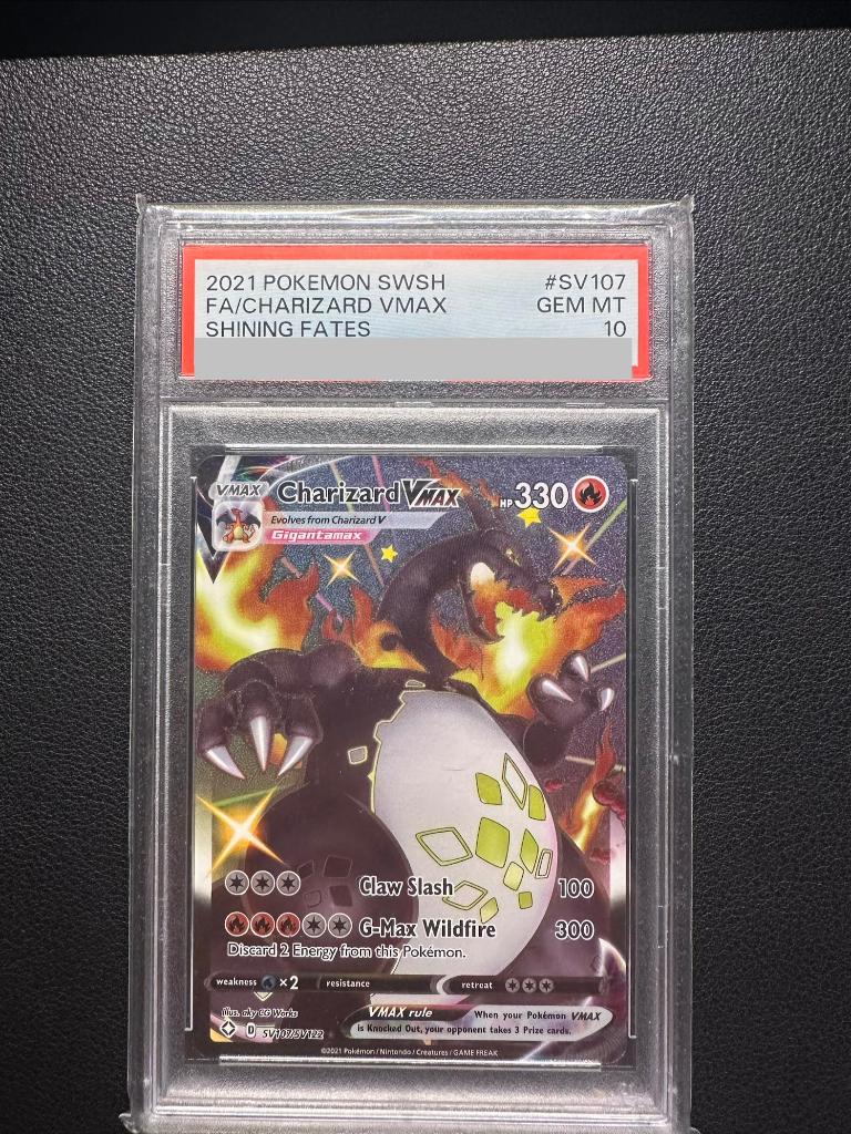 Charizard VMAX (SHF SV107) PSA 10, Ophalen of Verzenden, Zo goed als nieuw