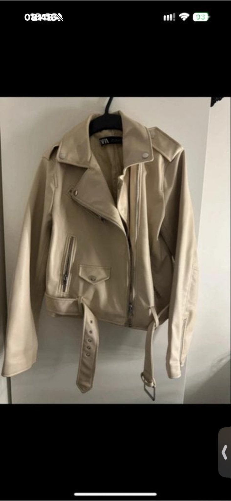 Zara beige bikerjack maat l, Ophalen of Verzenden, Gedragen, Maat 42/44 (L), Beige