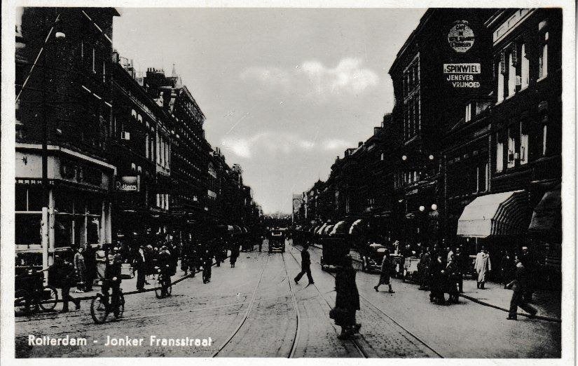 ROTTERDAM - JONKER FRANSSTRAAT, Verzamelen, Ophalen of Verzenden, 1940 tot 1960, Ongelopen, Zuid-Holland