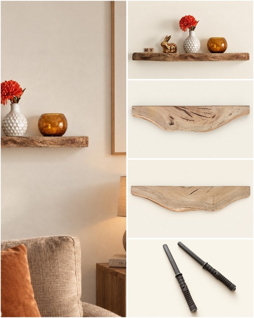 Wandplank eiken zwevend incl. montagepennen 54cm #330, Houtatelier M.Y., Info@myhoutatelier.nl, Nieuw, Ophalen of Verzenden