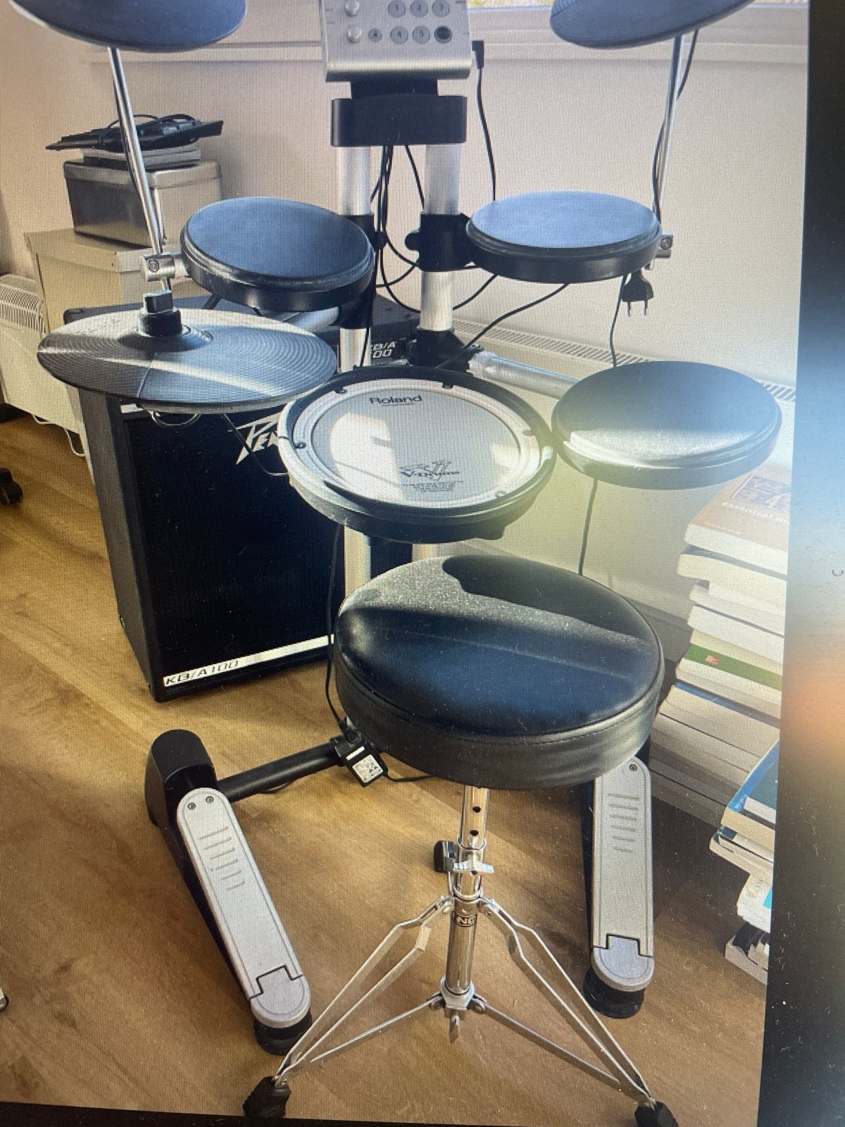 Roland V-Drums Elektronisch Drumstel met Peavey Versterker, Ophalen, Gebruikt, Roland, Elektronisch