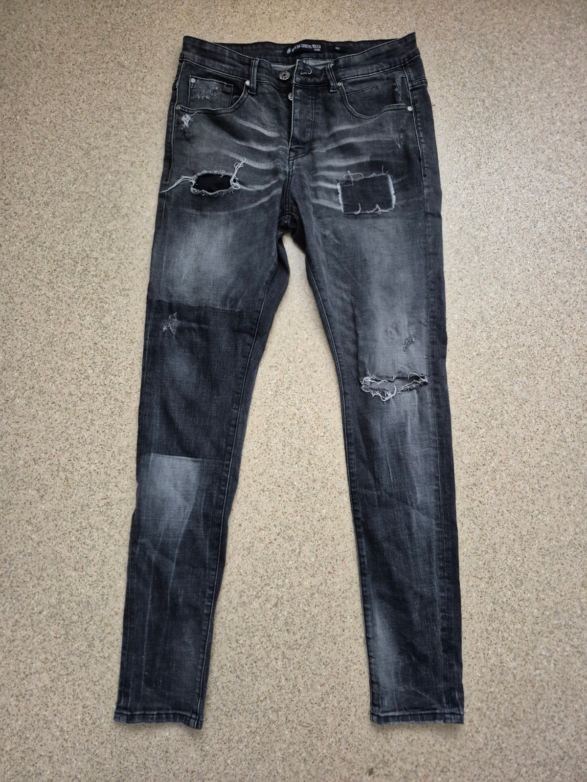Gedragen Grijze Jeans met Scheuren - Maat W32, Kleding | Heren, Spijkerbroeken en Jeans, Onbekend, W32 (confectie 46) of kleiner