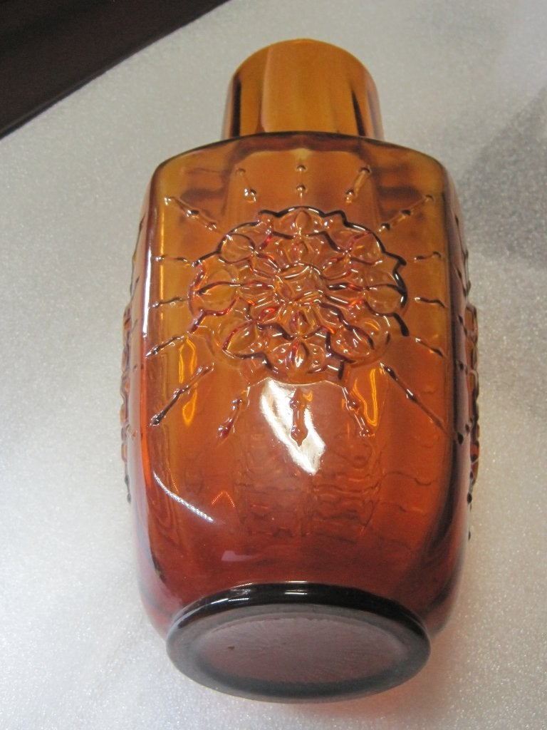 Vintage Midcentury Italiaanse Empoli-vaas ambré glas ca.1960, Antiek en Kunst, Ophalen