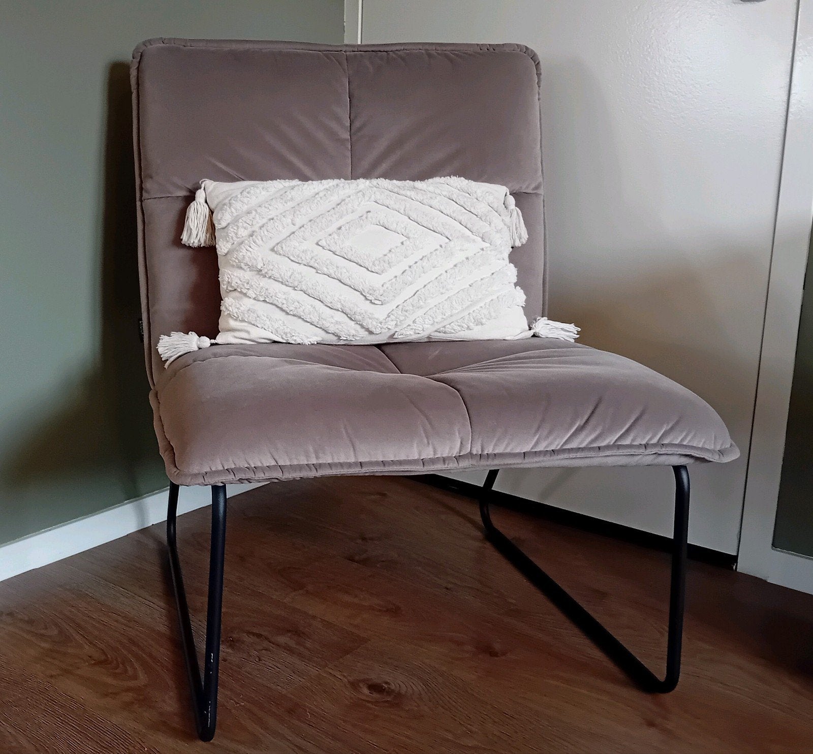 Taupe fauteuil, Ophalen, Gebruikt, Eenpersoons, 70 cm of minder