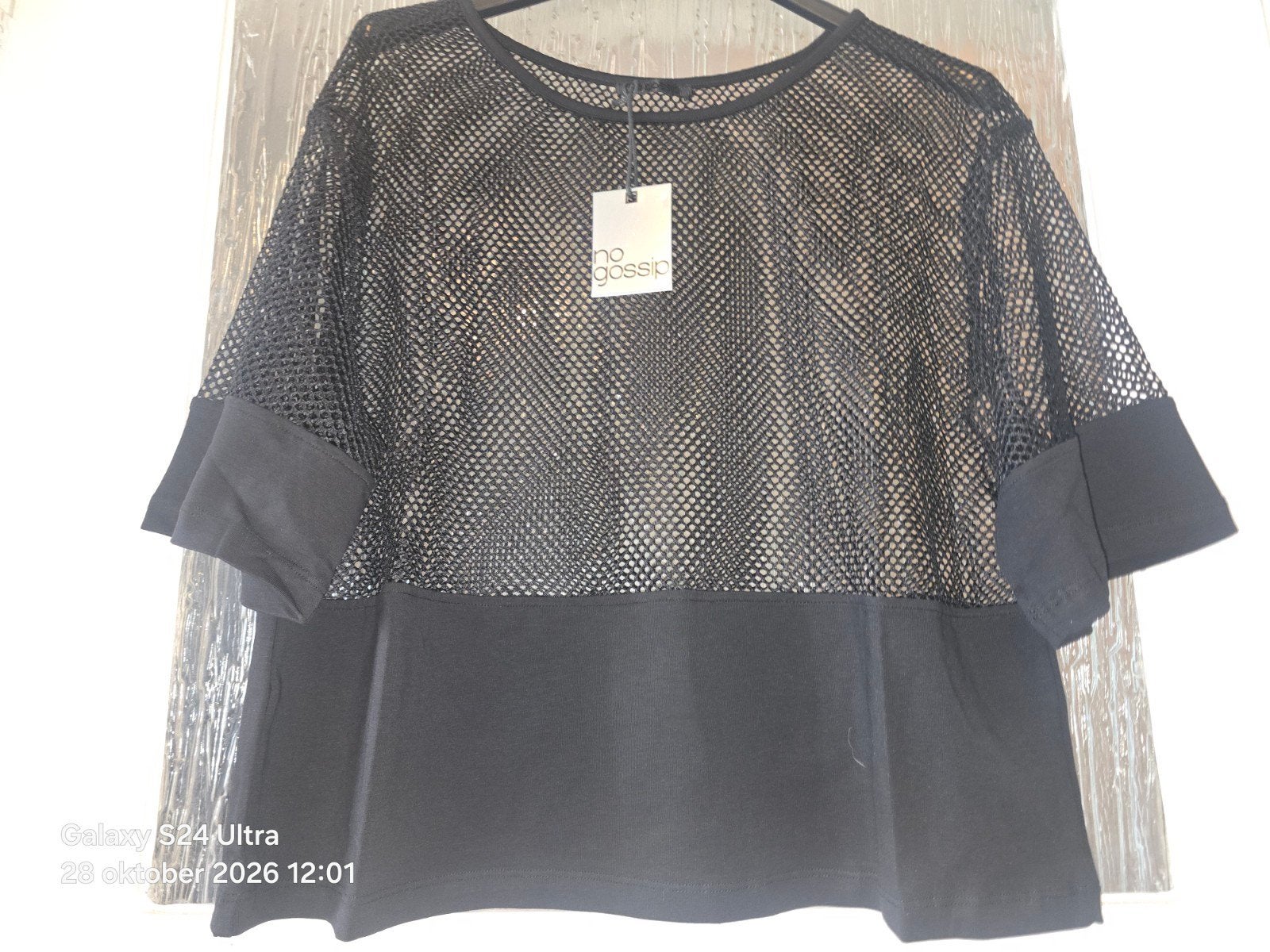 No Gossip Zwarte Top met Mesh - Maat 40, Kleding | Dames, Maat 38/40 (M), No Gossip, Zwart, Nieuw