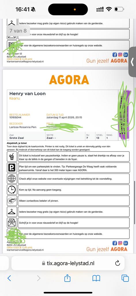 Henry van Loon Keanu Lelystad 2 tickets Zaterdag 11 april, Twee personen, April