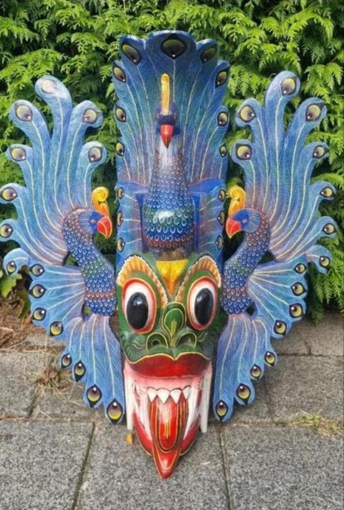 PAUWENMASKER  90 CM HOOG, Ophalen
