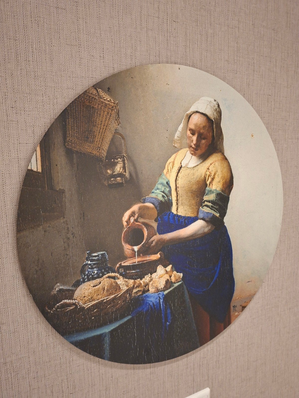 De Melkmeid - Johannes Vermeer (Reproductie), Ophalen, Gebruikt, Schilderij, 50 tot 75 cm