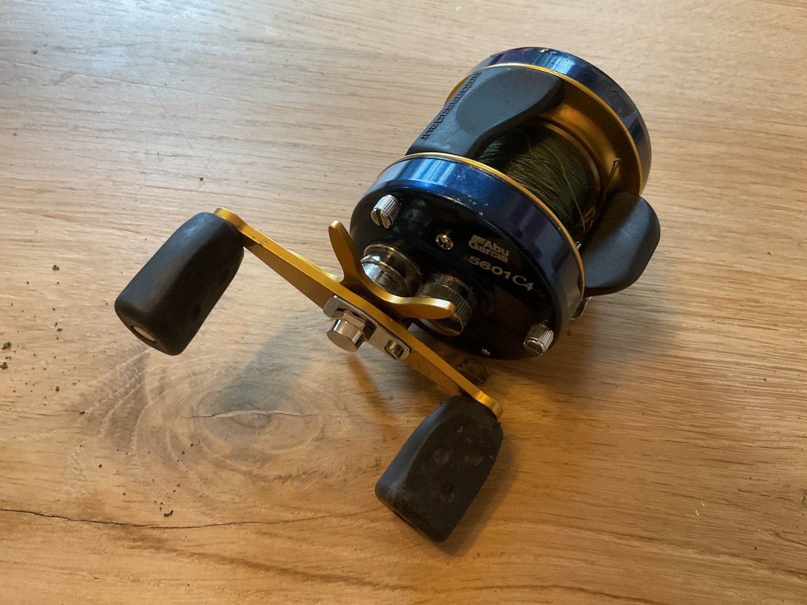 Abu garcia 5601 c4.  Blauw/goud, Watersport en Boten, Ophalen of Verzenden, Gebruikt, Overige typen
