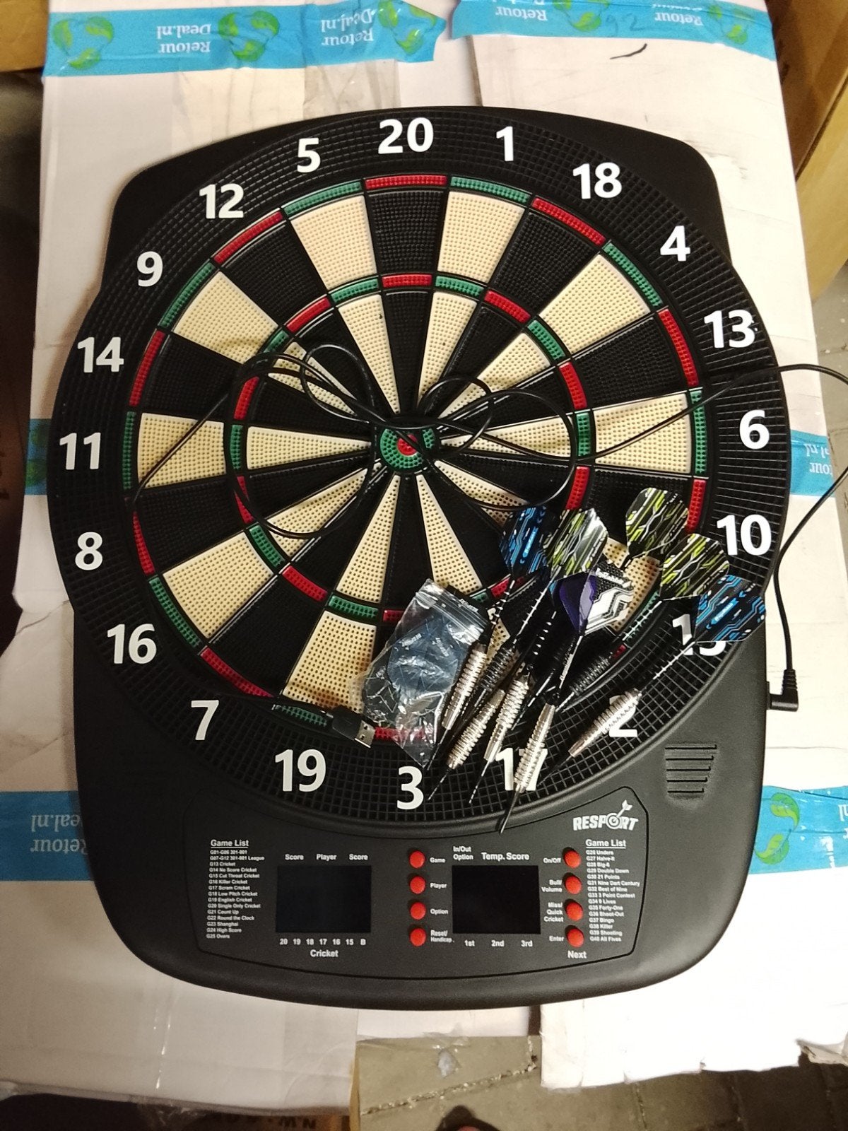 Resport Elektronisch Dartbord - Zo goed als nieuw, Dartbord met pijlen, Resport, Onbekend, Soft tip