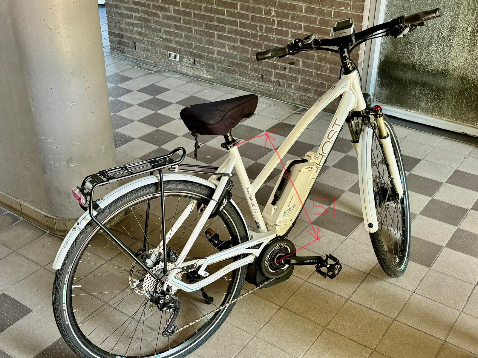 Ghost e-bike wit van kleur maat 51 cm, 20 inch of meer, Versnellingen, Zo goed als nieuw, Dames