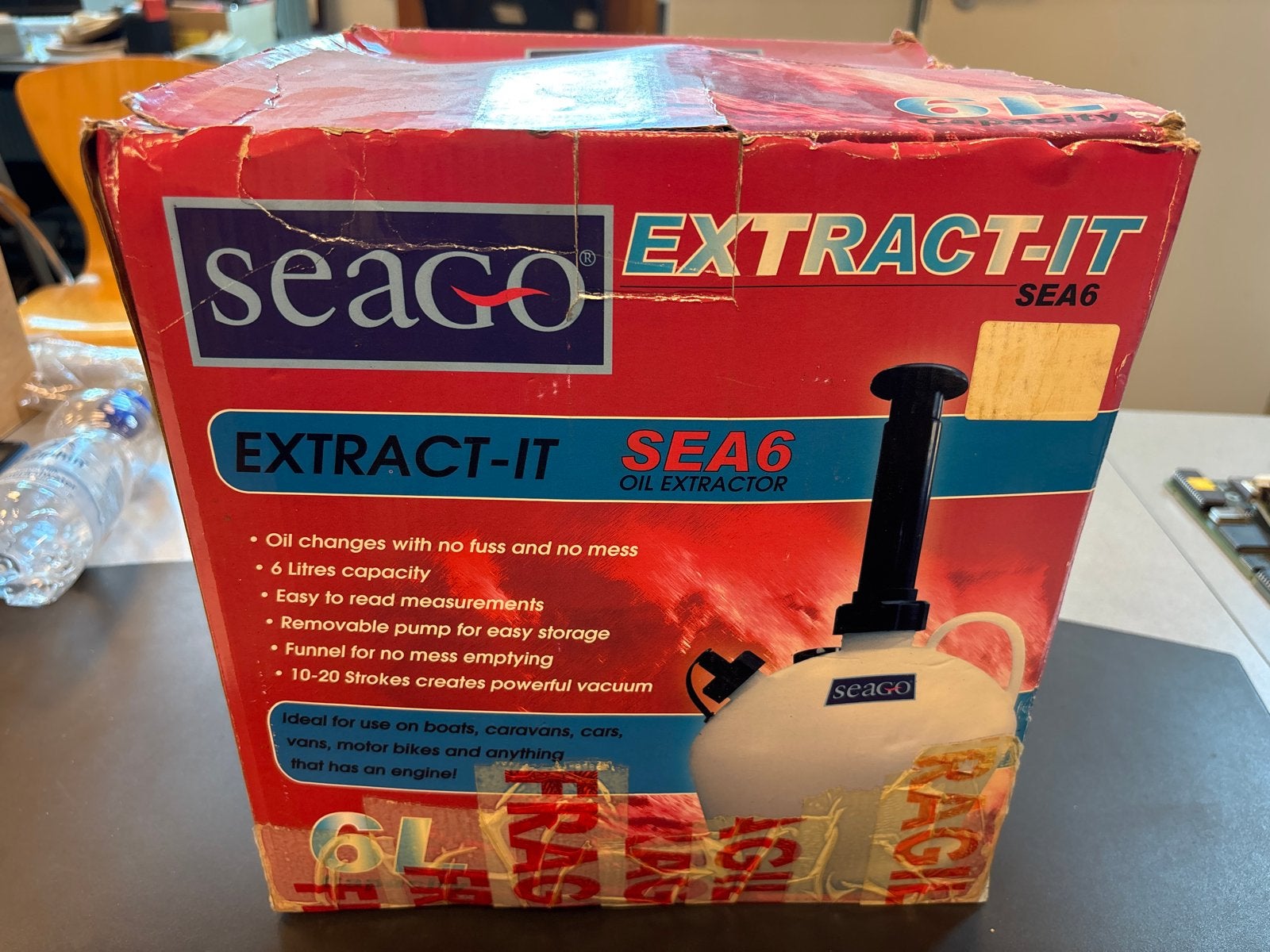 Seago Olie extractor 6 liter vacuümpomp - Nieuw in doos, Ophalen