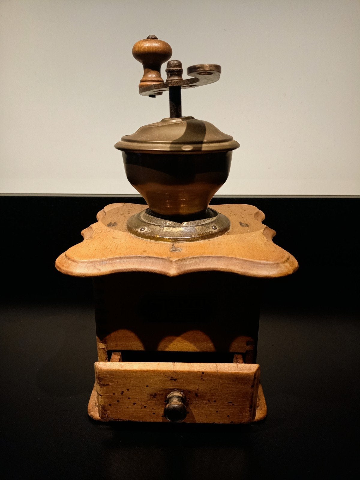Antieke Java Koffiemolen - Handmatig Hout & Messing, Antiek en Kunst, Ophalen of Verzenden