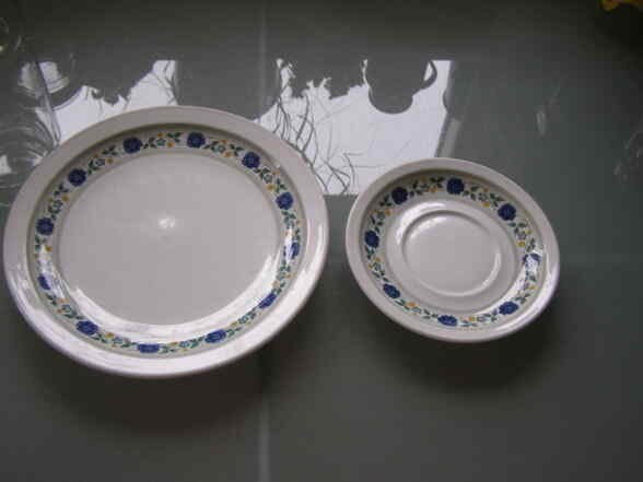 Borden met blauwe bloem, Ophalen of Verzenden