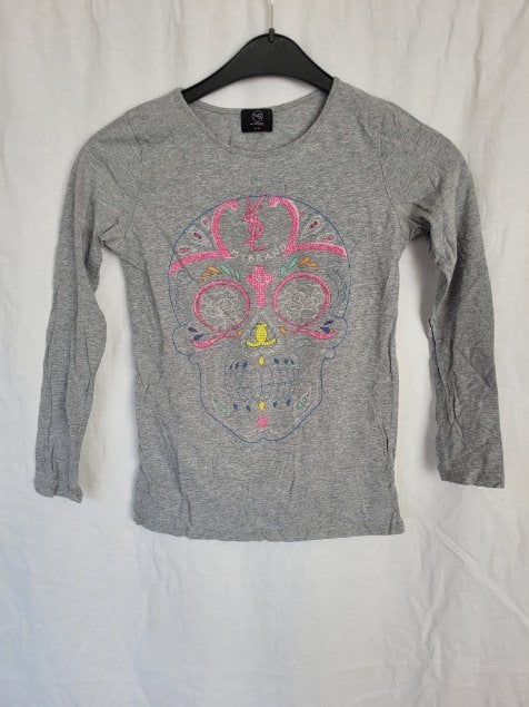 Stoere longsleeve, schedel, mt 152/158 merk My Brand, Meisje, ., Ophalen of Verzenden, Zo goed als nieuw