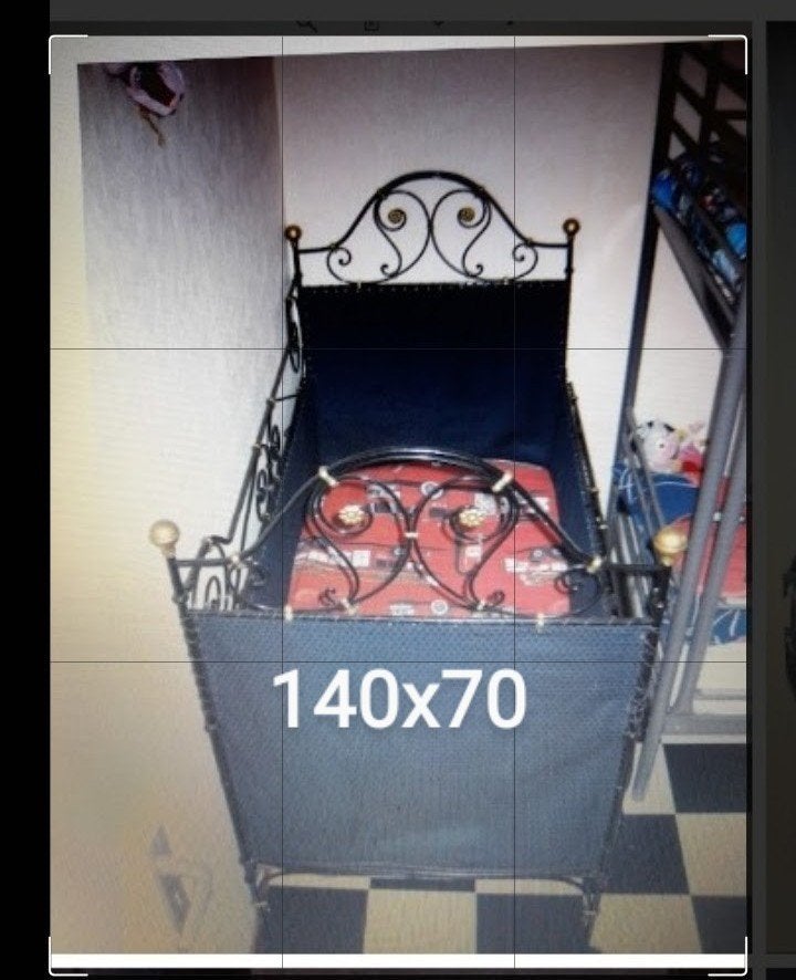 Frans smeedijzer lediekant, Kinderen en Baby's, Ophalen, 140 tot 160 cm, 70 tot 85 cm, Matras