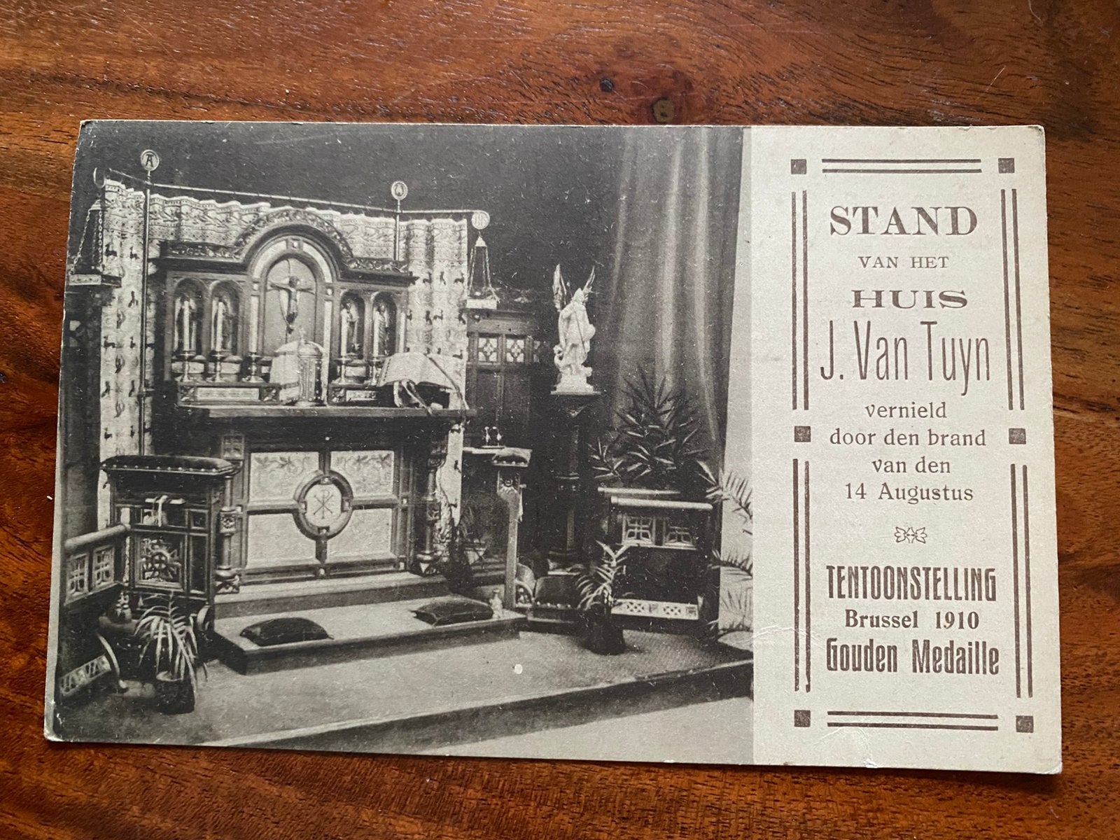 Stand Huis J. Van Tuyn. 1910. Vernield door brand. Zie foto., Ophalen of Verzenden, Voor 1920, Gelopen, Overige thema's