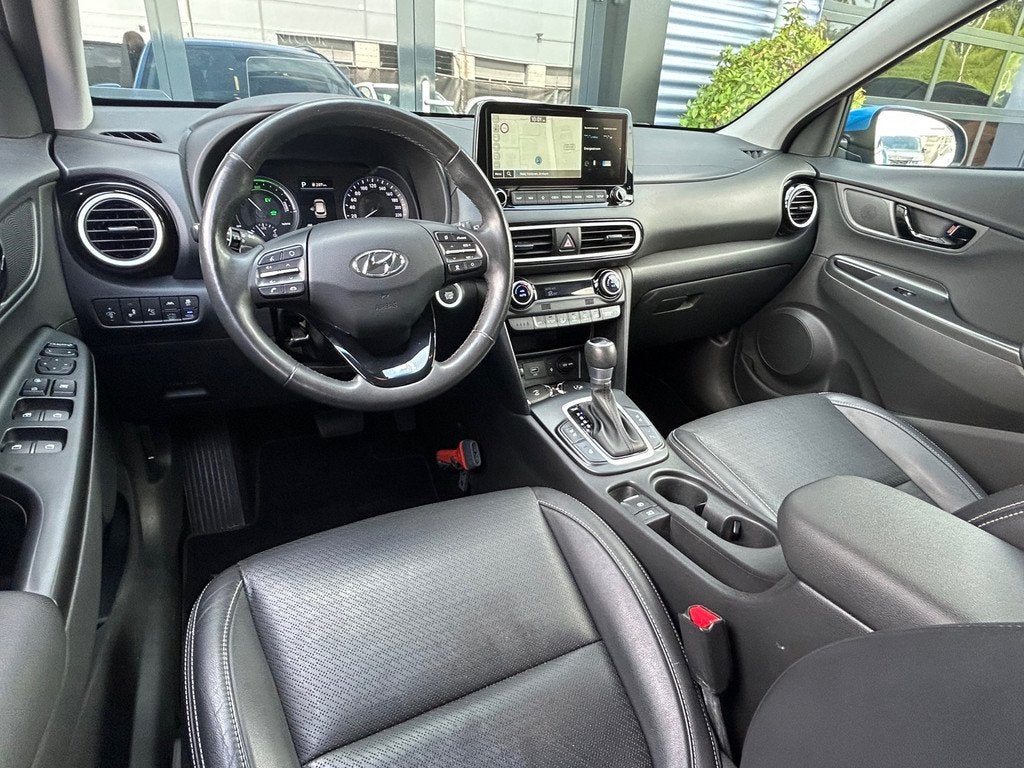 Hyundai Kona 1.6 GDI HEV Premium Automaat|Trekhaak|Camera|Na, Gebruikt, Automatische klimaatregeling, Blauw, 23 km/l