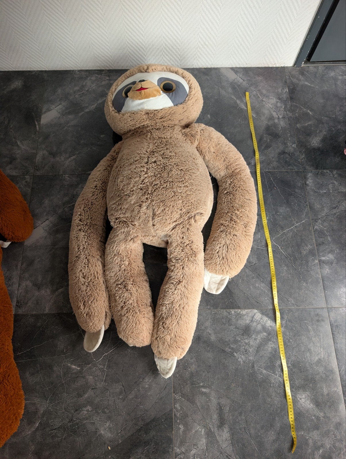 Grote Luiaard Knuffel - 126 cm, Kinderen en Baby's, Overige typen, Ophalen of Verzenden, Zo goed als nieuw, Bruin