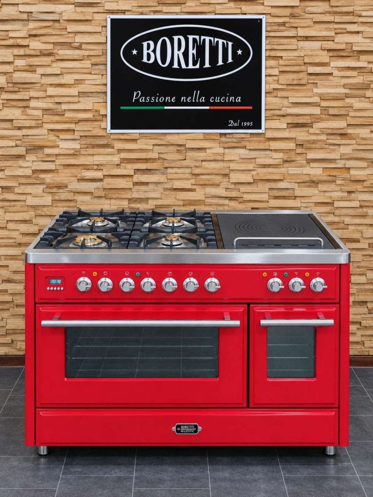 🔥Luxe Boretti Majestic Fornuis 120cm rood Coupe de Feu, Niet ingevuld, Niet ingevuld, Ophalen of Verzenden, Zo goed als nieuw