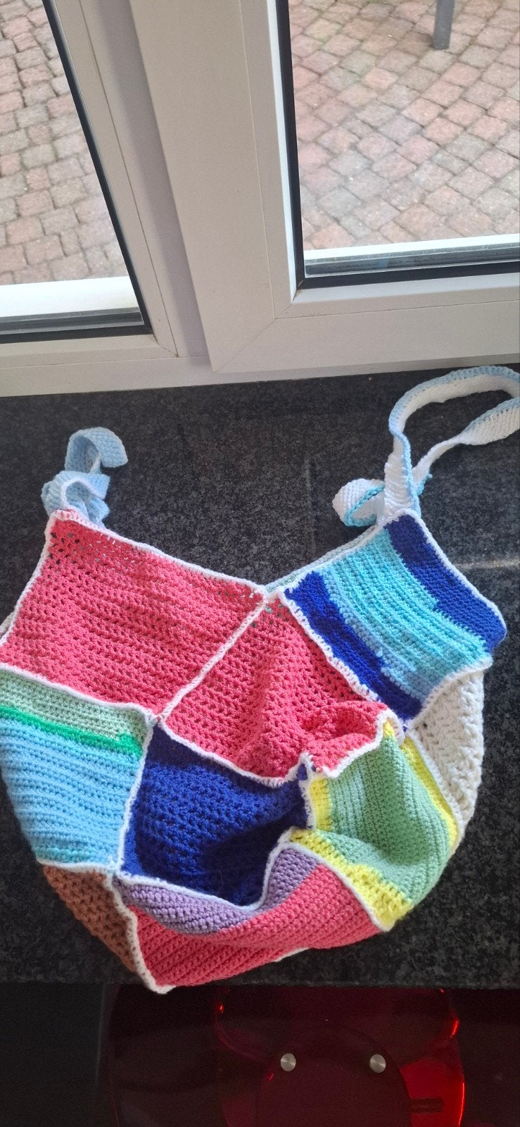 Gehaakte Patchwork Schoudertas - Uniek en Kleurrijk, Ophalen of Verzenden, Nieuw, Overige kleuren, Schoudertasje