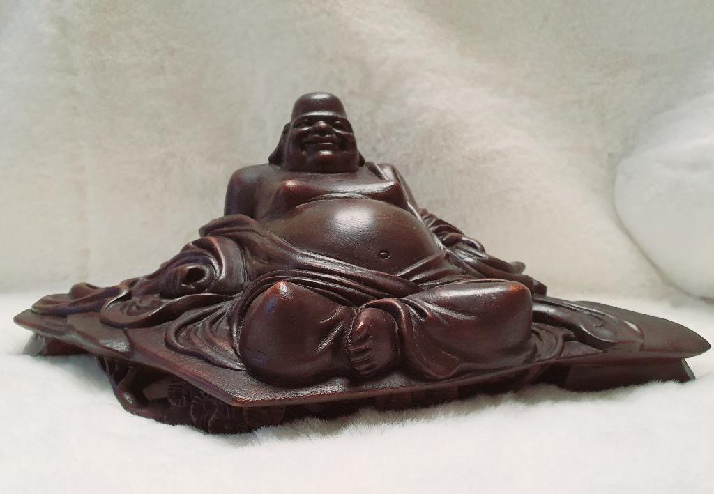 Antieke Lachende Happy Boeddha 29cm bij 17cm, Verzenden, Zo goed als nieuw, Mens