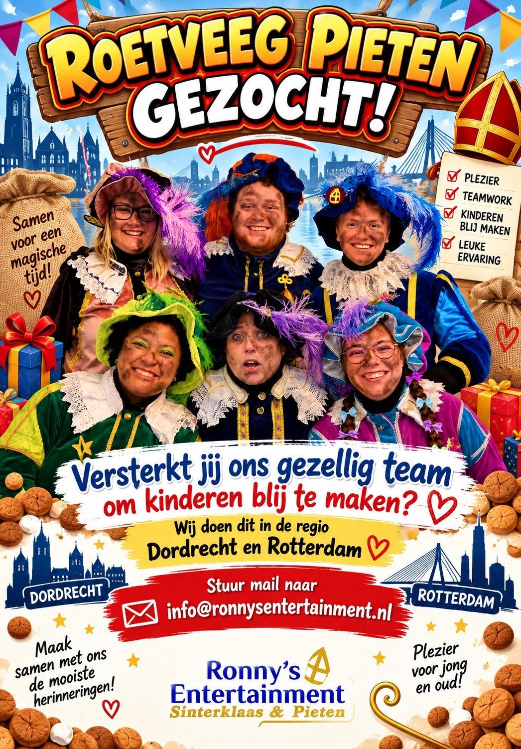 Pieten zoeken Pieten.... Pieten Gezocht, Diversen, Nieuw, Ophalen of Verzenden, Info@ronnysentertainment.nl, Ronny's Entertainment