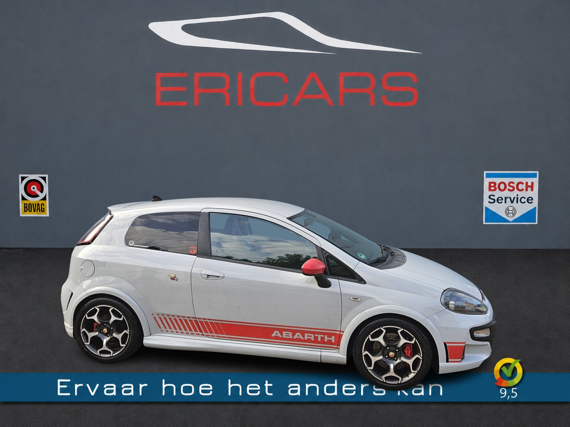 Fiat Punto Evo 1.4-16V Multiair Abarth Navi Leer 2 sets velg, Auto's, Voorwielaandrijving, Gebruikt, Zwart, 4 cilinders