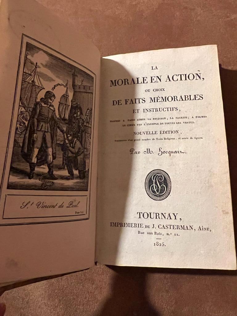 Vintage boekje: La morale en action *1825*, Antiek en Kunst, Ophalen of Verzenden, M. Hocquart