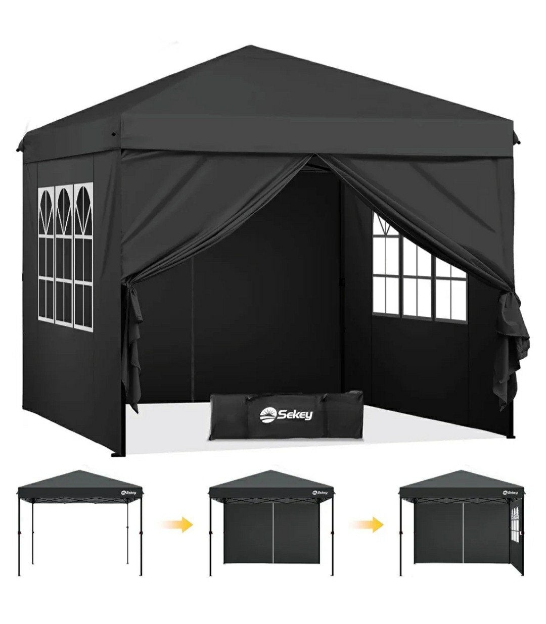 zwarte partytent met zijwanden 3x3 mtr, Tuin en Terras, Ophalen, Opvouwbaar, Minder dan 4 meter, Minder dan 5 meter