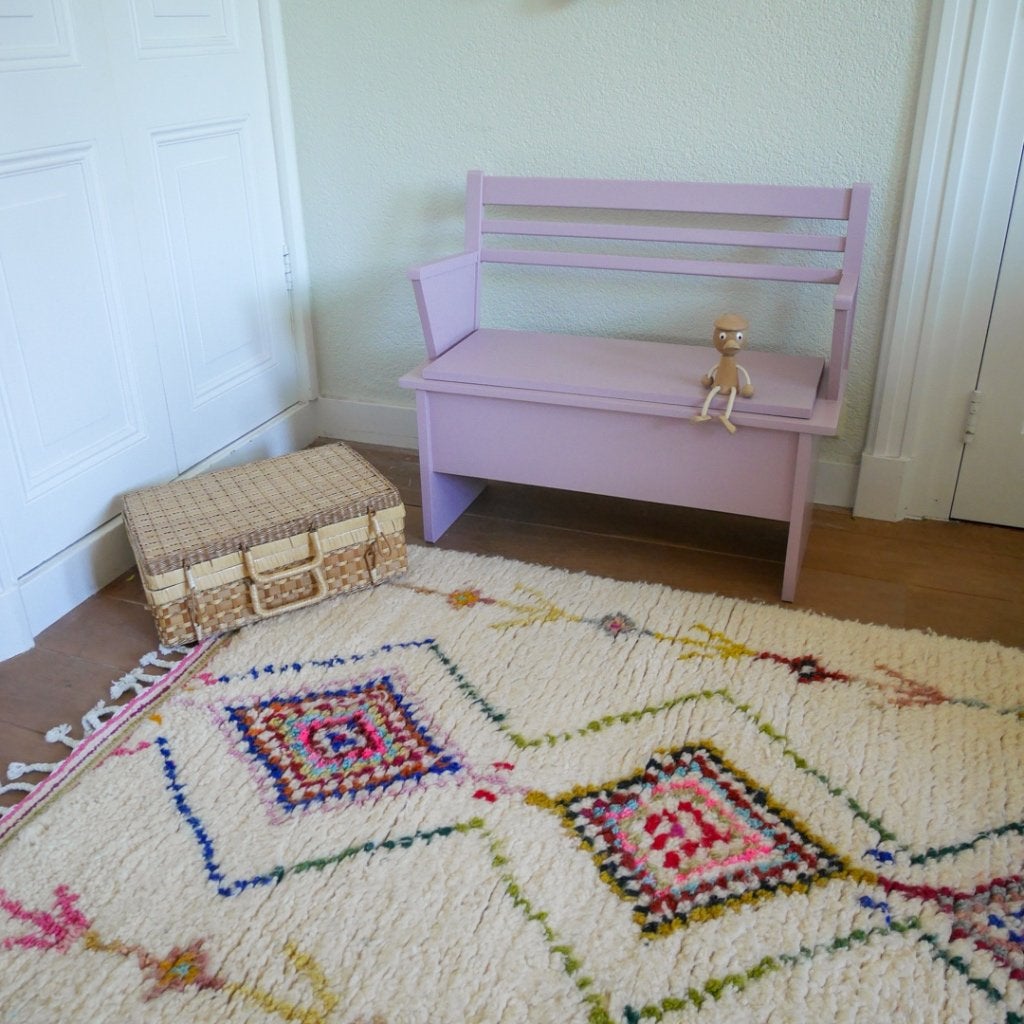 Vintage klepbankje lila / paars, Ophalen, Minder dan 50 cm, Minder dan 75 cm, 105 cm of meer